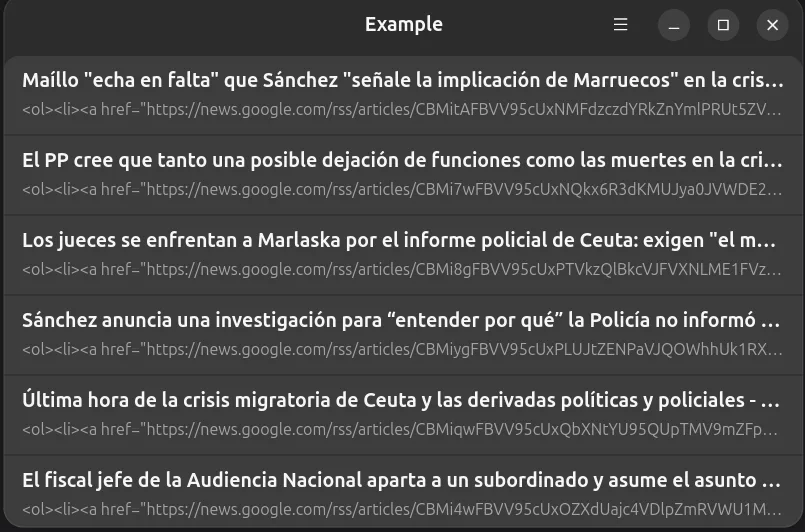 app feed ejemplo